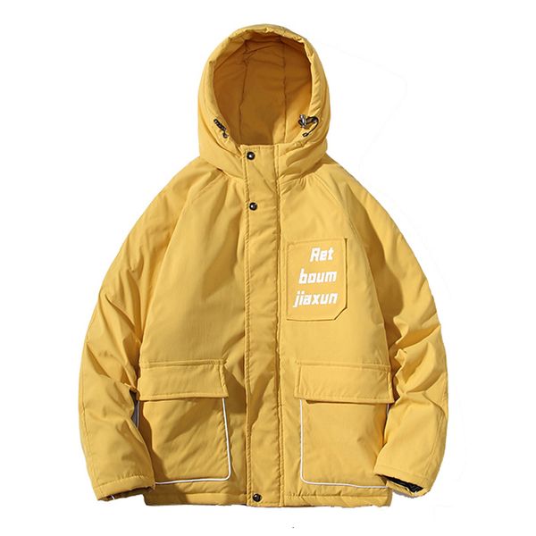 

down Men winter parkas cotton casual, fine, garments hooded men's clothing, Black