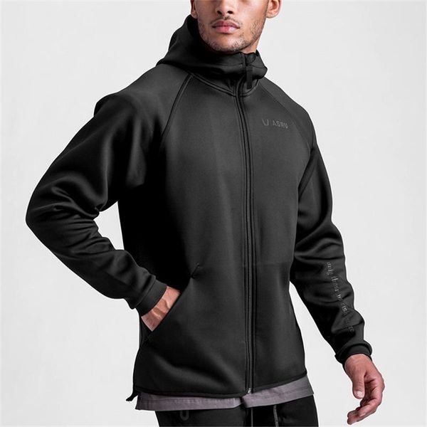 

men's jackets men fitness sport zipper jacket gym running hoodies male sportswear workout coat jogging hooded shirt outdoor sweatshirt, Black;brown