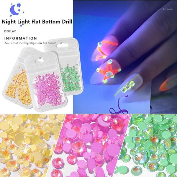 

1pack luminous crystal mixed size nail art rhinestone decorations 3d glitter bottom diamond jewelly glow in the dark ornaments1, Silver;gold