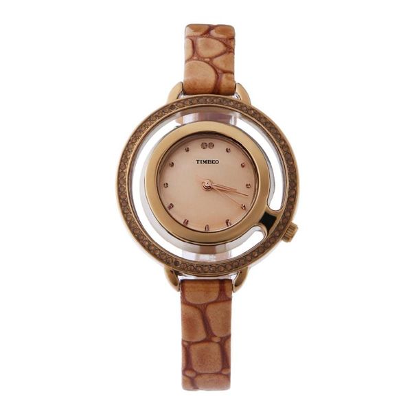 

wristwatches time100 women watches quartz brown snakeskin leather strap diamond skeleton watch big dial ladies dress casual wrist, Slivery;brown