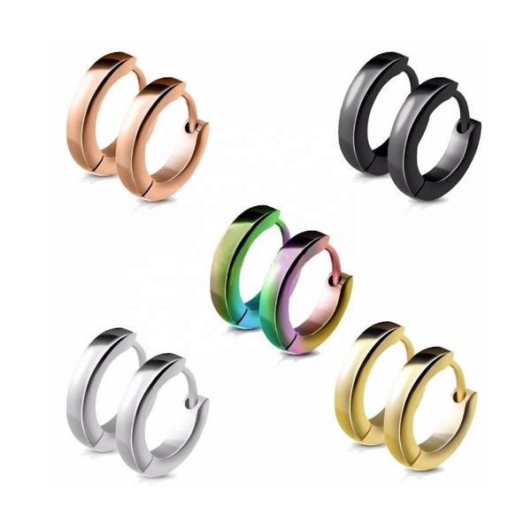 

hoop & huggie fashion earrings trend 2021 wholesale steel hinged, Golden;silver