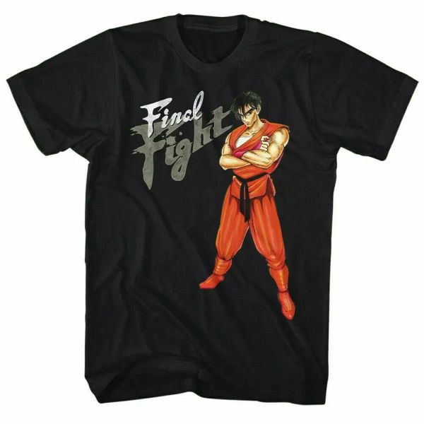 

Final Fight Guy T Shirt Licensed Video Game Gaming Classic Gamer Retro Tee Black, White;black