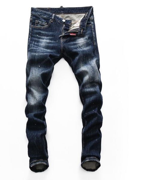 

2021 the latest fashion jeans and men's pants stylist tight holes slim boutique craft no.28-40#230, Blue