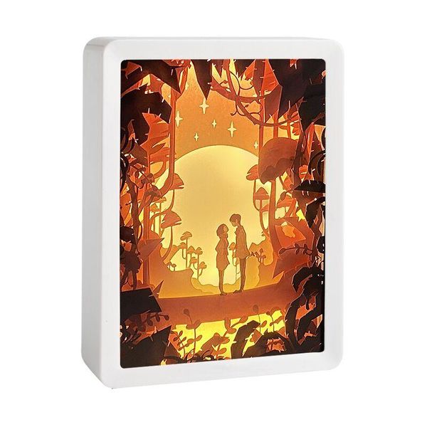 

frames 7 sheets 3d picture frame shadow box wholesale anime couple poster display paper cut light diy craft led lamp wedding gifts