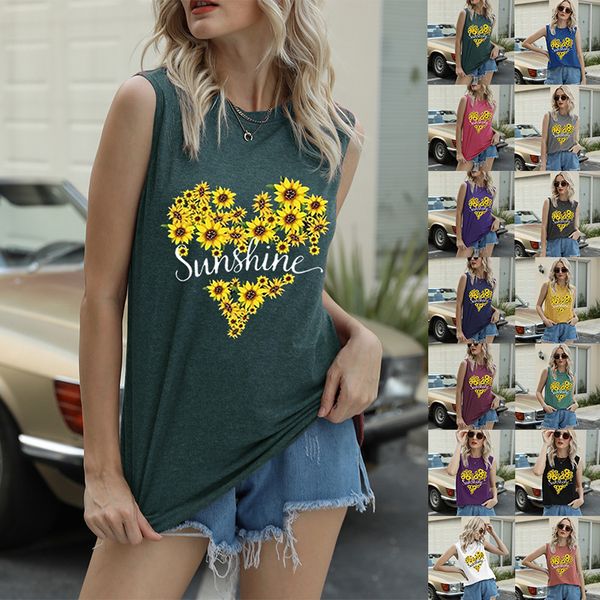 

summer t shirt sweetyros women's print sleeveless vest short sleeve, White