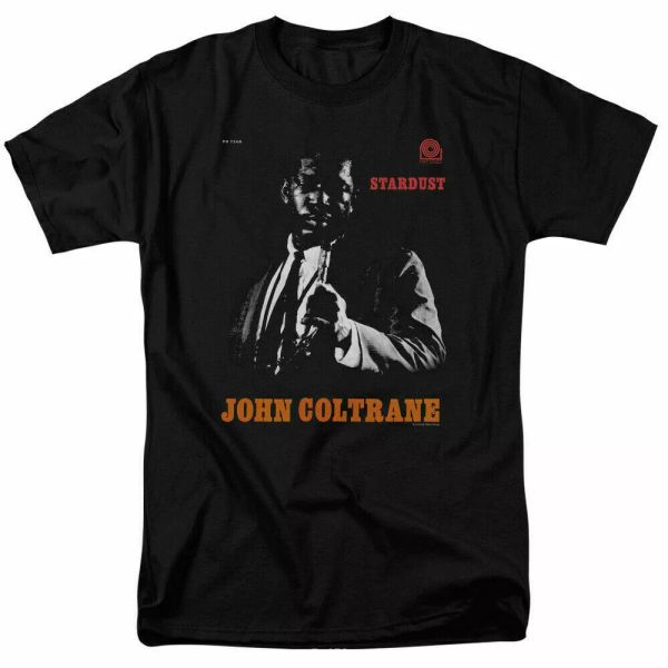 

john coltrane stardust t shirt licensed jazz bebop saxophone black, White;black