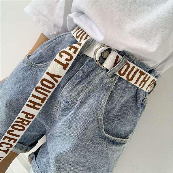 

belts canvas for women men casual d buckle 130cm long letters all-match jeans female black fashion designer harajuku waistband, Black;brown