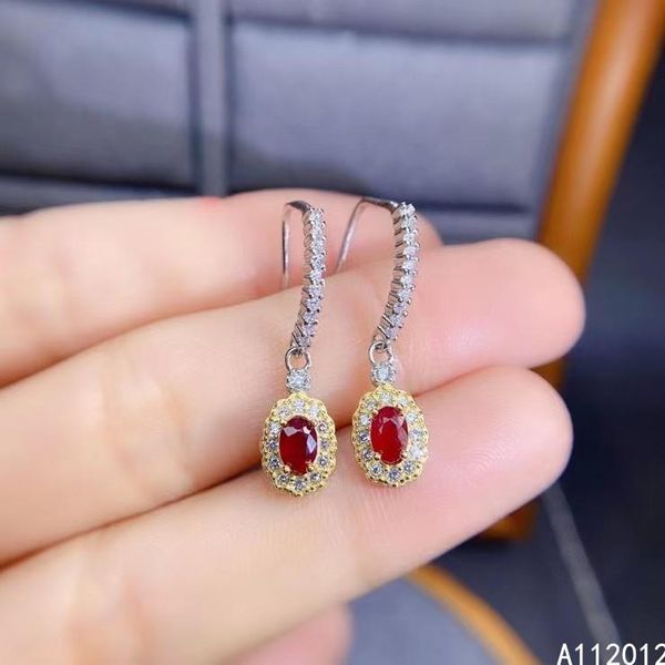 

dangle & chandelier kjjeaxcmy fine jewelry 925 sterling silver natural ruby girl luxury earring eardrop support test chinese style