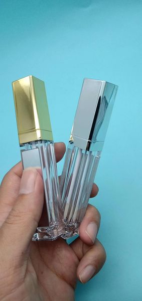 

storage bottles & jars 7ml square lip gloss tubes empty bottle with led light mirror clear cosmetic containers makeup tools