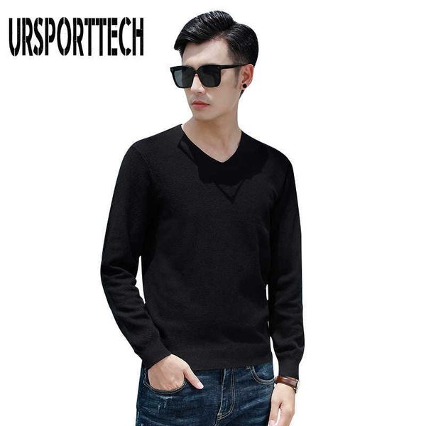 

autumn knitted v neck pullover jumper sweater men streetwear hip hop casual slim fit long sleeve sweater men knitwear pull homme 210528, White;black