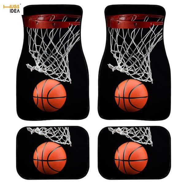 

carpets 4pcs basketball printing car dust proof ball covered mat carpet automotive accessories floor rugs