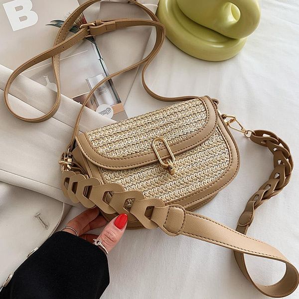 

mini straw saddle crossbody bags for women 2021 summer lady travel purses and handbags female shoulder beach cross body