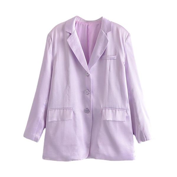 

women's suits & blazers elegant autumn winter violet women blazer coat 2021 causal long sleeve office ladies pocket suit, White;black