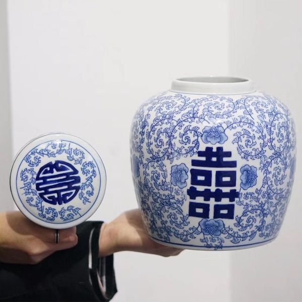 

vases antique blue and white porcelain flower vase arrangement ceramic storage jar deskdecoration bottle