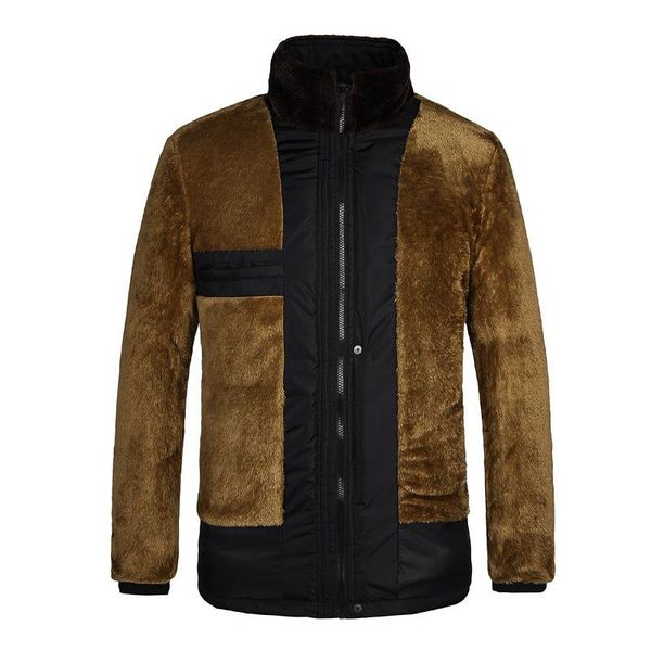 

men's jackets winter plush thickened coat elderly cotton clothes dad's, Black;brown