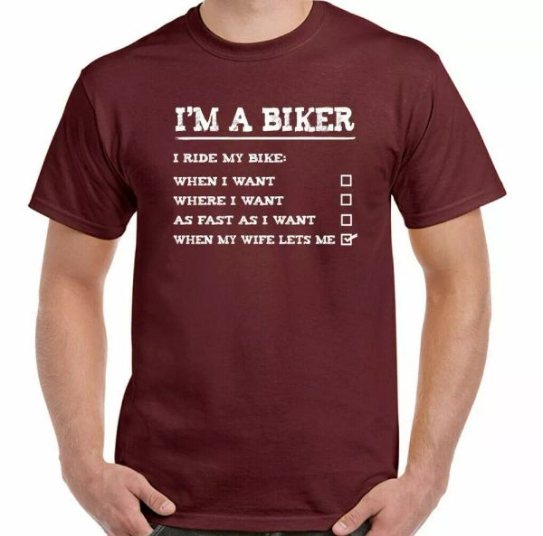 

Biker T-Shirt Man Funny Motorcycle Woman Indian Chopper maximoto im to, White;black