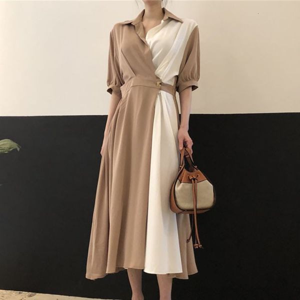 

casual dresses hzirip slash hit color dress long female half sleeve casual maxi retro femme will see elegant clothes s0p5, Black;gray