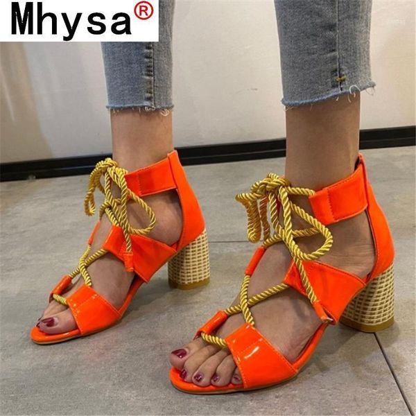 

sandals 2021 summer women's fashion lace-up open toe mid heel outdoor beach platform for shoes woman1, Black