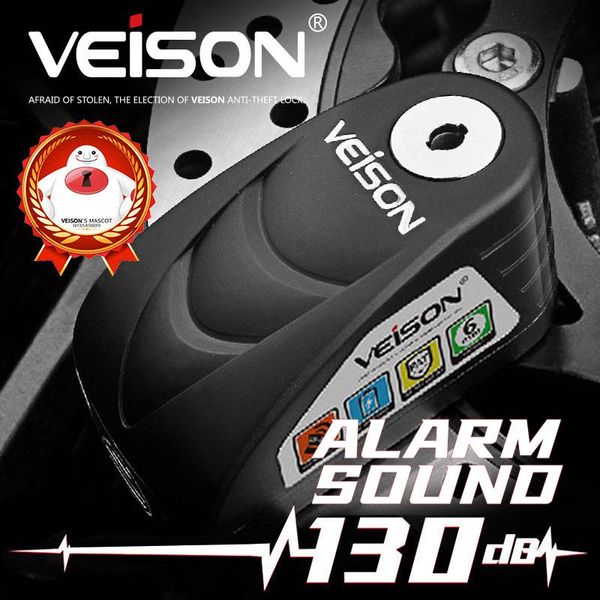 

theft protection veison motorcycle lock bicycle alarm waterproof 130db anti-prying scooter bike disc quad padlock moto
