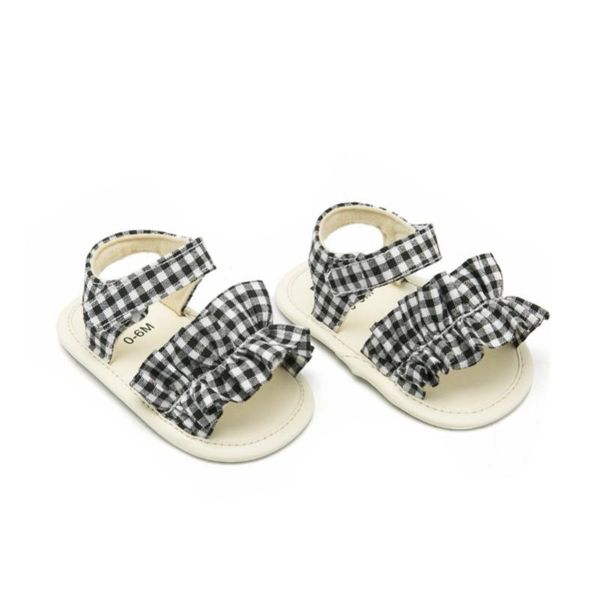 

first walkers baby shoes born infant girl plaid print soft crib anti-slip prewalker