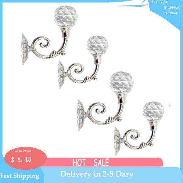 

other home decor 4 pcs clear crystal curtain holdbacks wall mounted tassel tieback hook drapery tiebacks clothes coat hat towel hanger ho