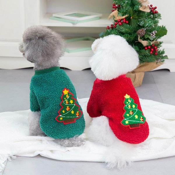 

dog apparel autumn and winter pet christmas clothes small warm soft fleece coats puppy cat sweaters shirts cotton jacket