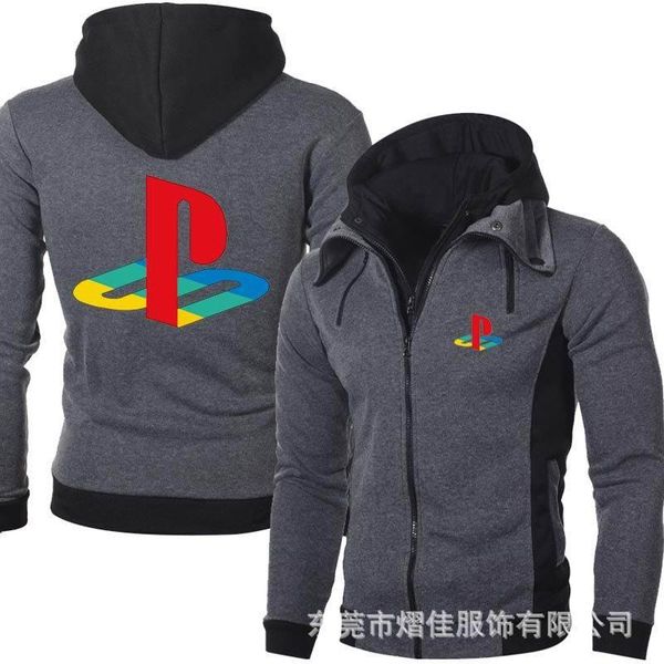 

men's hoodies & sweatshirts autumn men playstation hoodie jacket clothing fashion man casual sportswear harajuku cardigan, Black