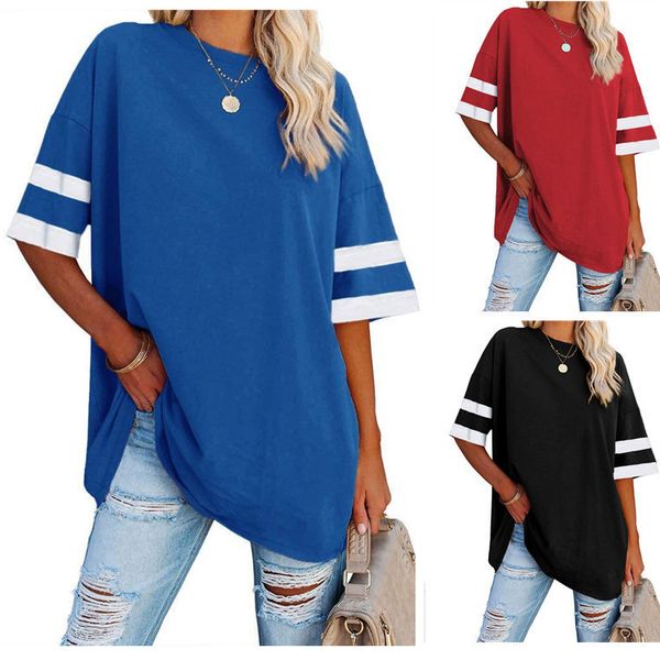 

2021 summer new round neck solid color 5-sleeve casual t-shirt for women, White