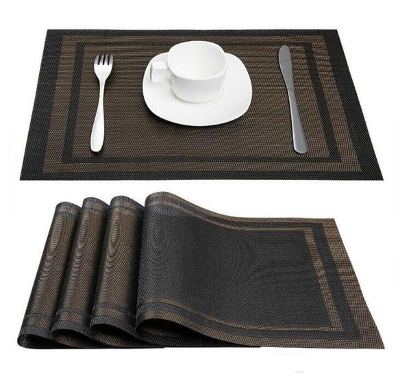 Placemats PVC PVC mesa de jantar tapetes de isolamento térmico resistente à mancha de manchas anti deslizamento lavável almofada lavável restaurante lugar apertão RH6009