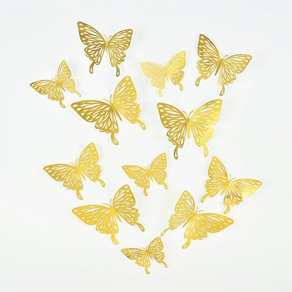 

wall stickers 12/24pcs 3d butterfly for home decor living room bedroom laser cut paper butterflies art decals