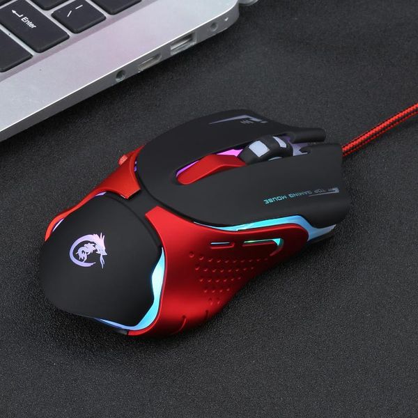 

wired mouse fashion 6d led optical usb 3200dpi dpi adjustable 6 keys ergonomical abs gaming mice for lappc game