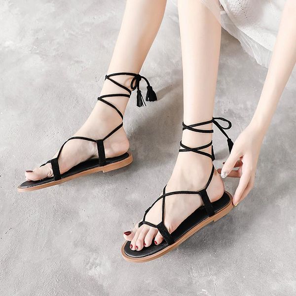 

sandals fashion women 2021 summer outdoor pary dress comfortable breathable female handmade, Black