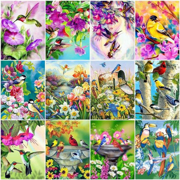 

paintings azqsd diy oil painting by numbers abstract animal home decoration coloring bird acrylic paint unique gift wall art