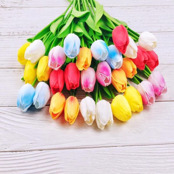

decorative flowers & wreaths 10 pcs artificial pu tulip bouquet home decor fake flower party wedding romantic gifts