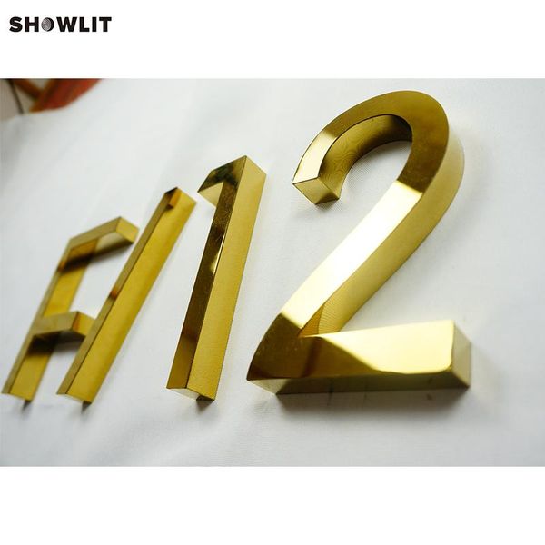 

wall mounted outside golden color mordern house numbers signs other door hardware