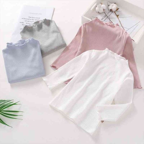 

4.29$ of girls cotton t-shirt baby kids autumn long-sleeved high-necked bottoming shirt thermal underwear, Blue