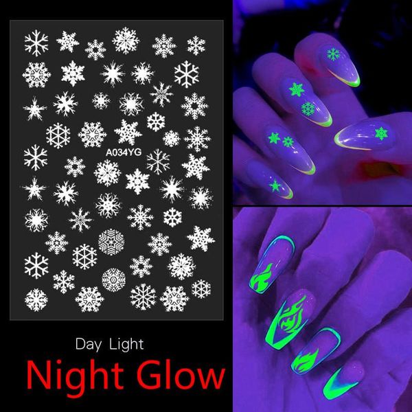 

nail art kits 3d halloween sticker night glow glitter decal diy leaf flower transfer decoration for manicure