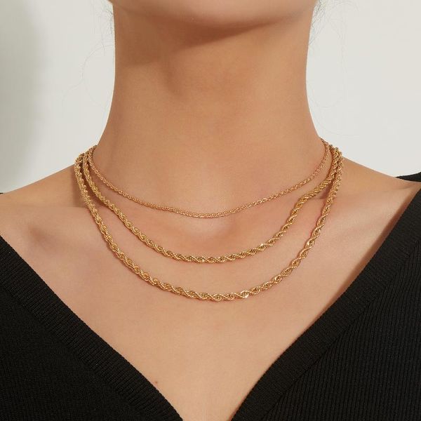 

chains popcorn necklaces for women gold silver color clavicle chain short necklace layered 2021 fashion jewelry simple