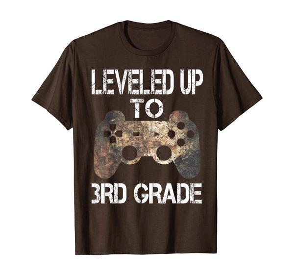 

leveled up to 3rd grade gamer back to school first day boys t-shirt, White;black