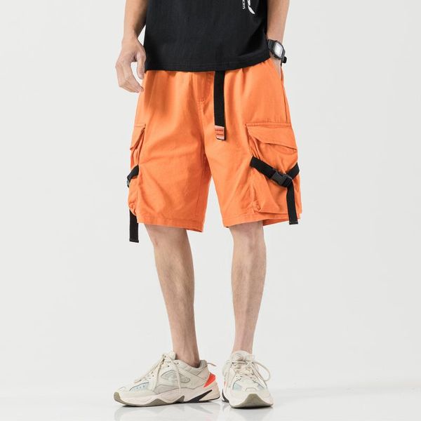 

men's shorts 2021 summer short hip hop streetwear mens safari style vintage joggers male big pockets, White;black