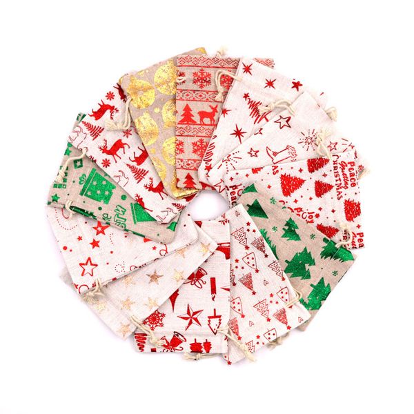 

13*18cm christmas pattern snowflake gift jewelry pouch bag mix color, Pink;blue