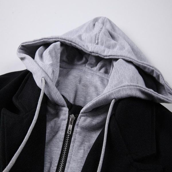 

Women's Wool & Blends jacket oversize outwear Black Hooded woolen Long Sleeve Loose Fit Fashion Tide Autumn winter 404-A 57VT