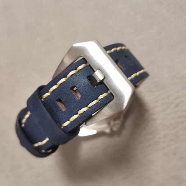 

watch bands leather strap vintage 20mm 22mm 24mm men's handmade wristband genuine retro band belt black, Black;brown