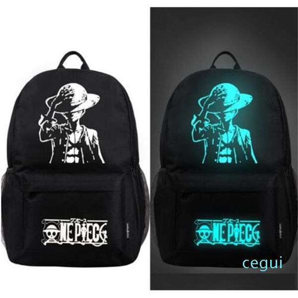 

nightlight one piece casual men's backpack anime luminous teenagers men wo's student cartoon school bags c1103
