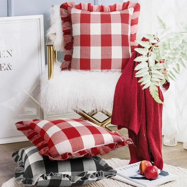 

cushion/decorative pillow 45x45cm ruffled throw cushion cover frilly lattice hugs pillowcase living room sofa decorative flocked pillowcover
