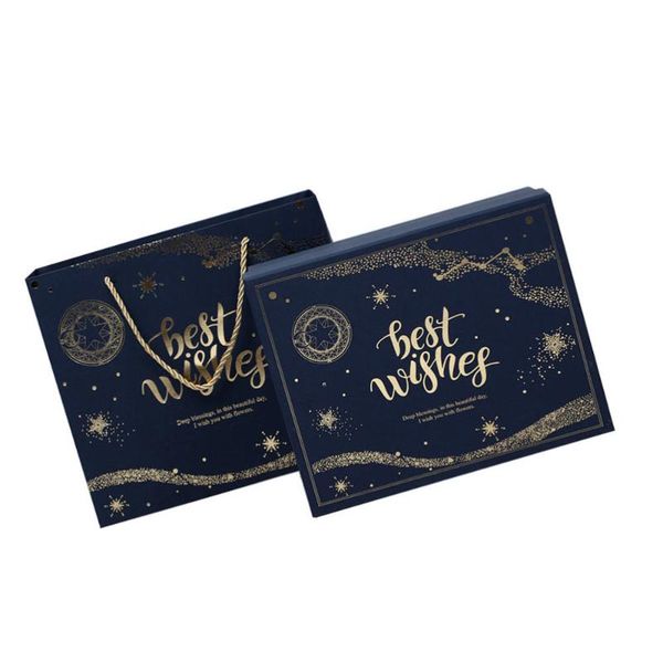 

gift wrap 1 set of birthday box holidays packaging case holder (dark blue)