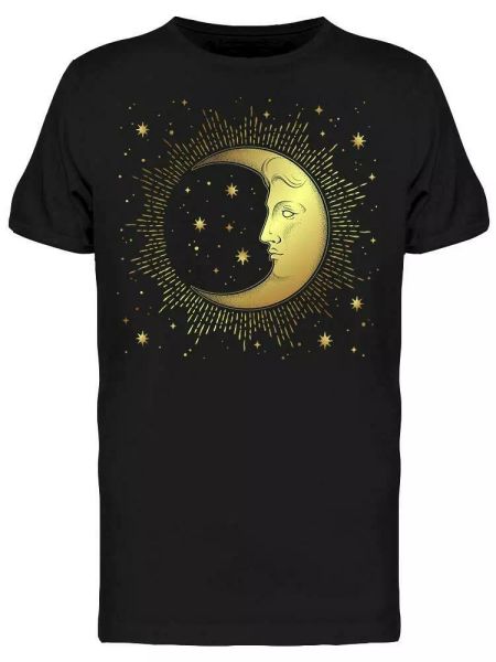 

Crescent Moon Stars Tee Men's -Image by Shutterstock, White;black