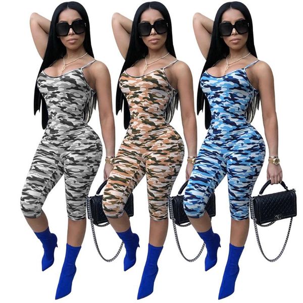 

camouflagejumpsuit fitness biker playsuits sleeveless fashion rompers womens jumpsuits skinny summer slim playsuit overall women's &, Black;white