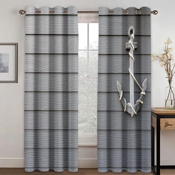 

curtain & drapes sailboat anchor striped print curtains living room bedroom home decor adult