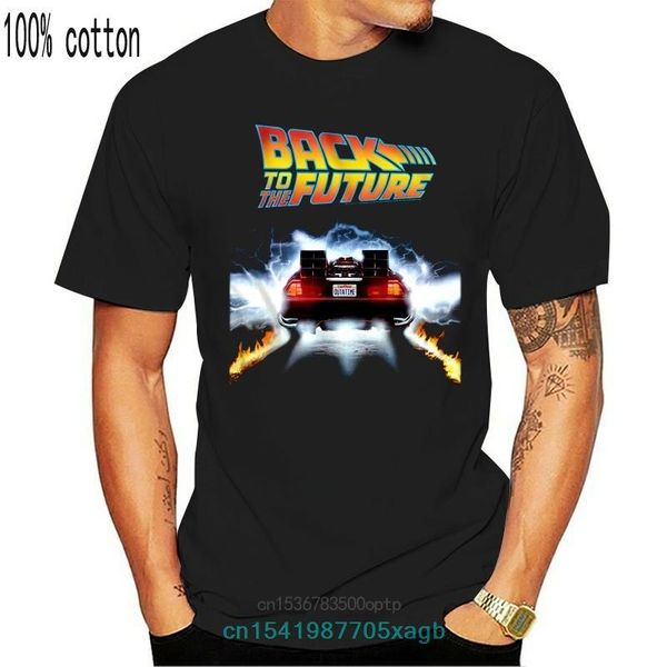 

men's t-shirts back to the future flaming delorean kids t shirt tail lights boy girl child gyms fitness tee, White;black